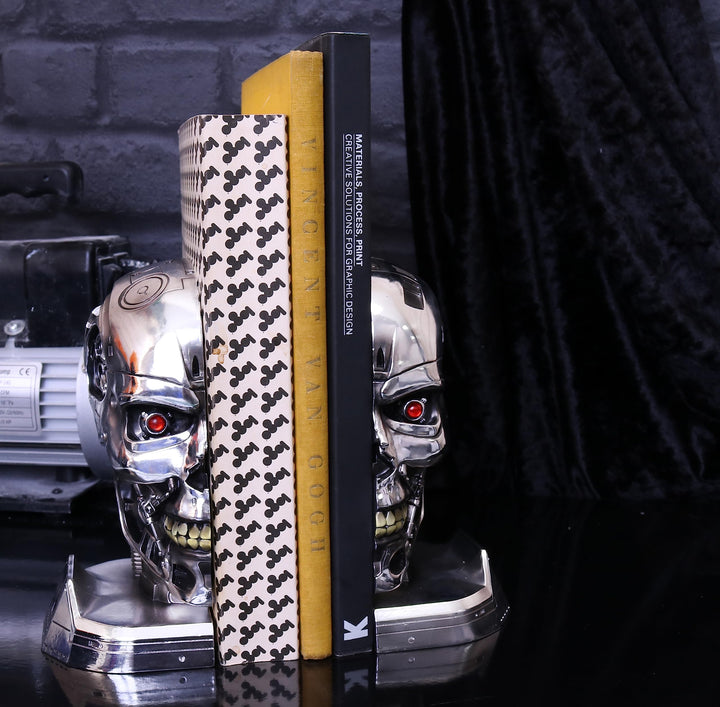 T800 Terminator 2 Judgement Day T2 Head Bookends 18.5cm