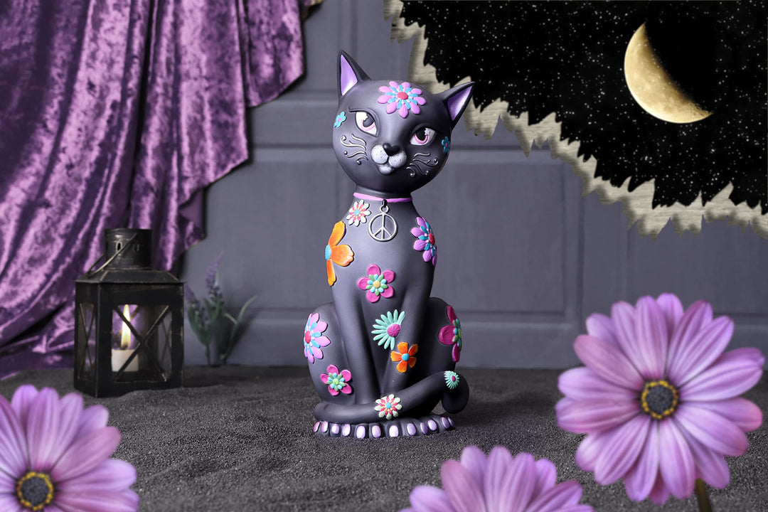 Hippy Kitty Black Cat Ornament 26cm