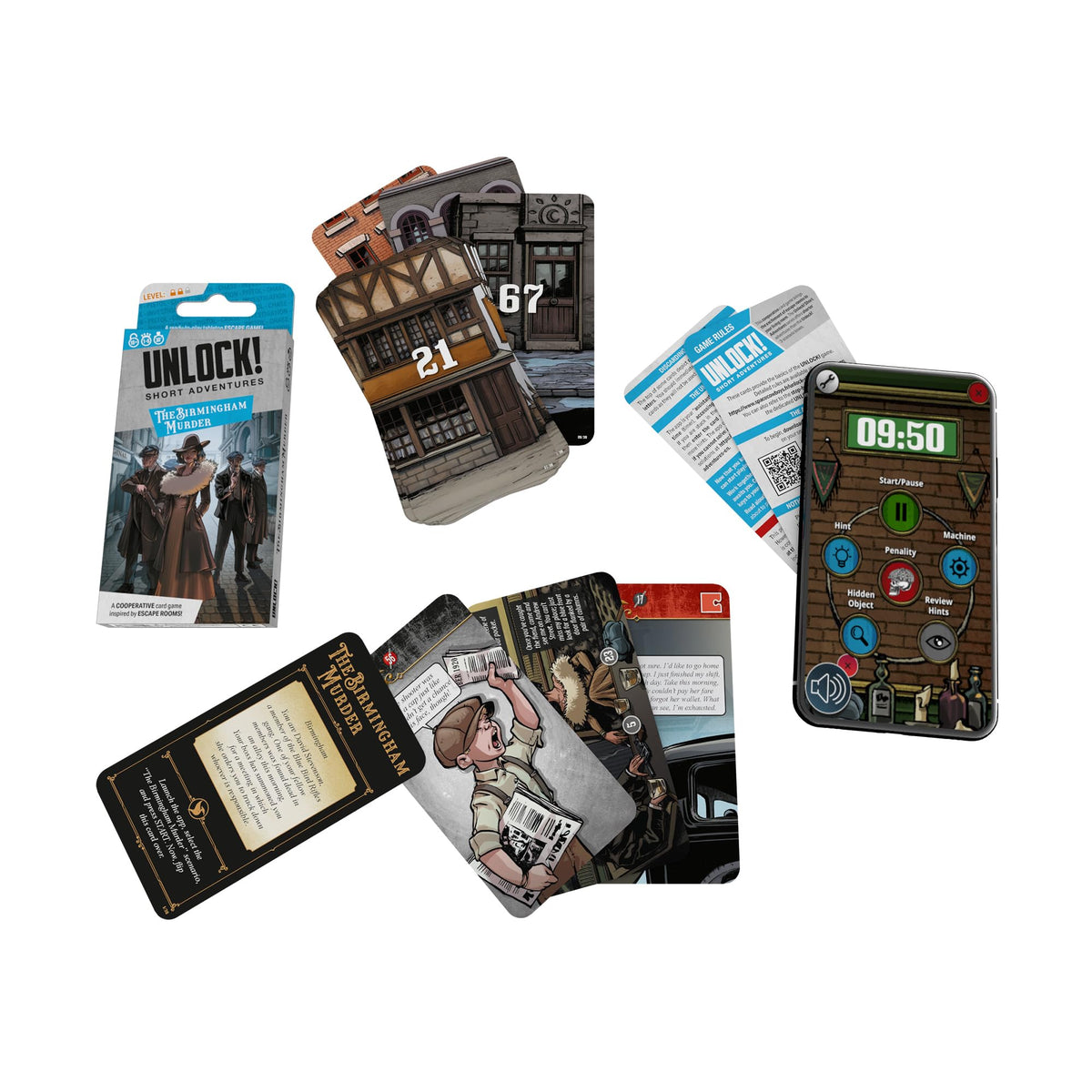 SPACE Cowboys | Unlock! Short Adventures 9: The Birmingham Murder | Escape Room Card Game | Ages 10+ | 1-6 Players | 30 Minutes Playing Time 2