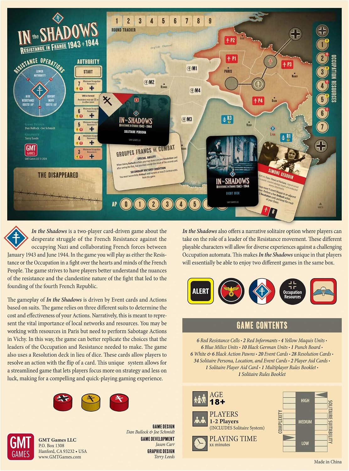 In the Shadows Resistance in France Board Game