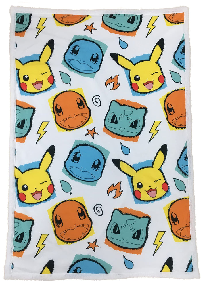 Pokemon Starter Throw Featuring Faces 100 x 150cm