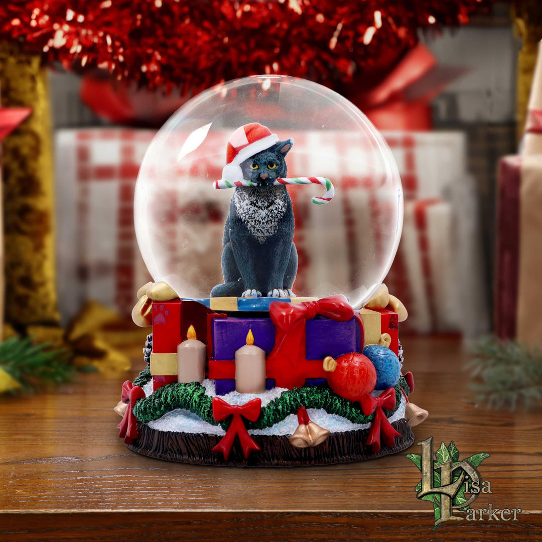 Lisa Parker Krampuss Cat Snow Globe 13.5cm