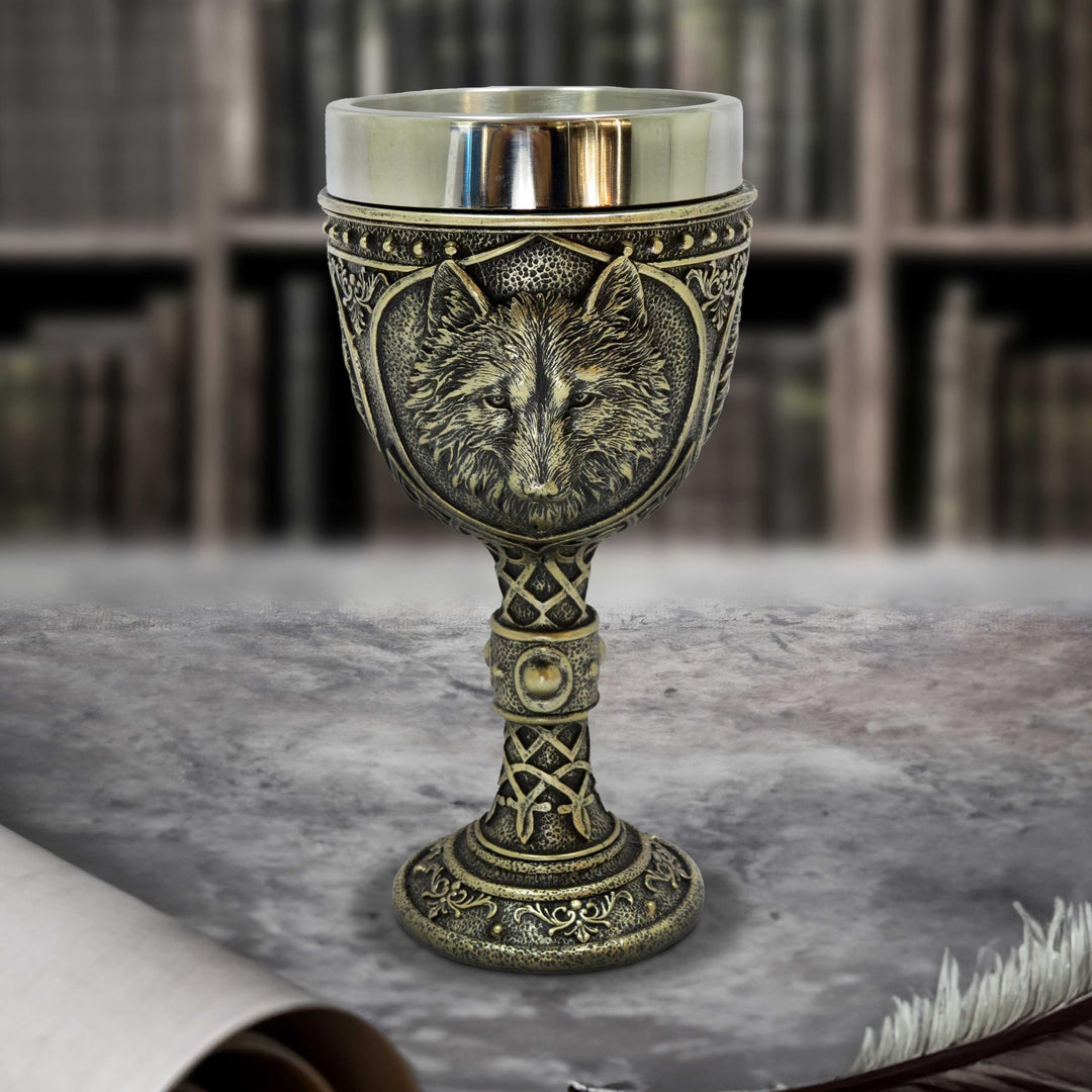 Wild Thirst Medieval Wolf Chalice 20cm