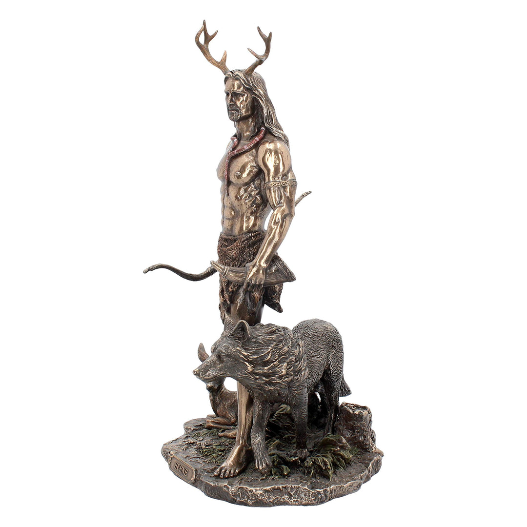 Herne and Animals Folklore Bronzed Figurine 30cm