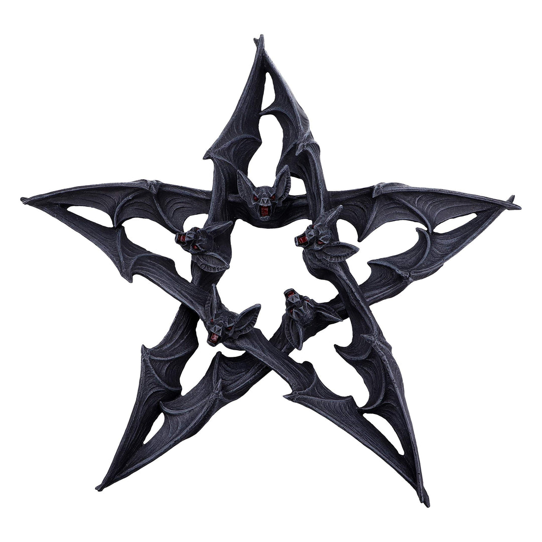 Dark Colony Bat Pentagram Wall Plaque 33cm