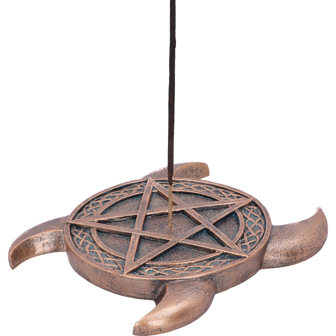 Bronze Triple Moon Pentacle Incense Burner 15.5cm