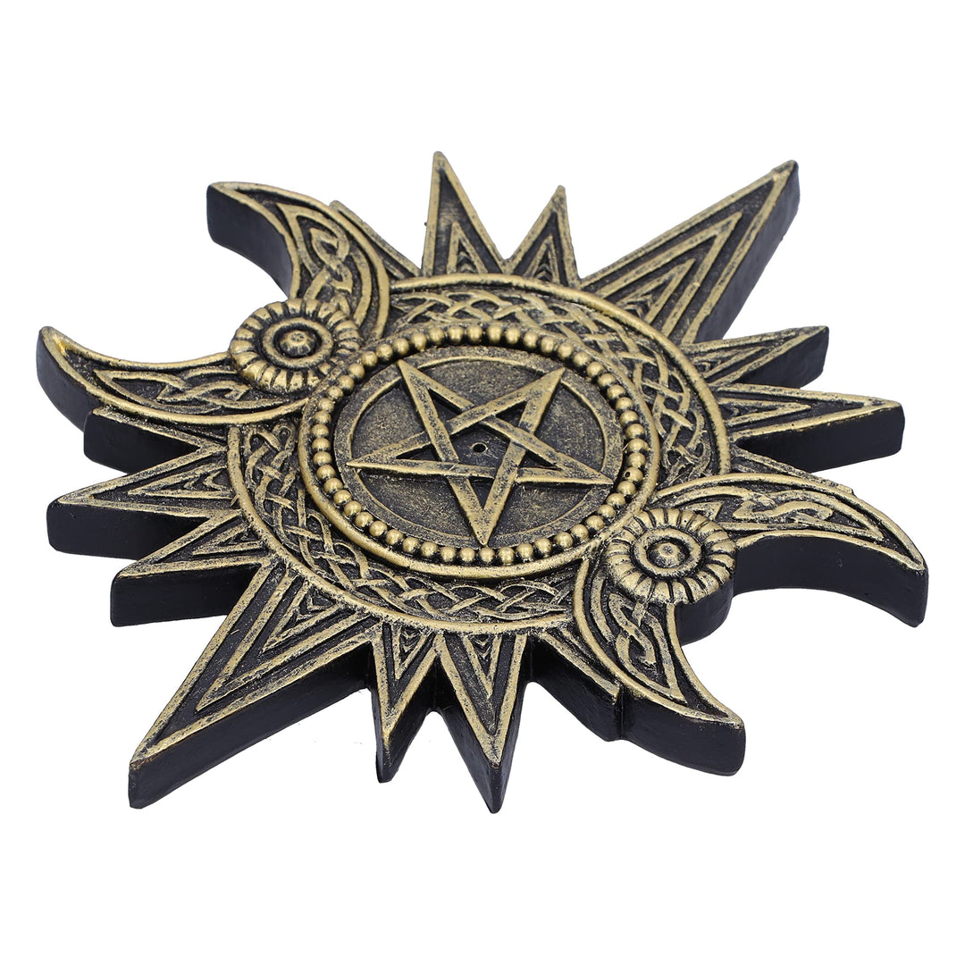 Celestial Worship Triple Moon Incense Burner 17.3cm