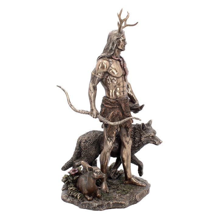 Herne and Animals Folklore Bronzed Figurine 30cm
