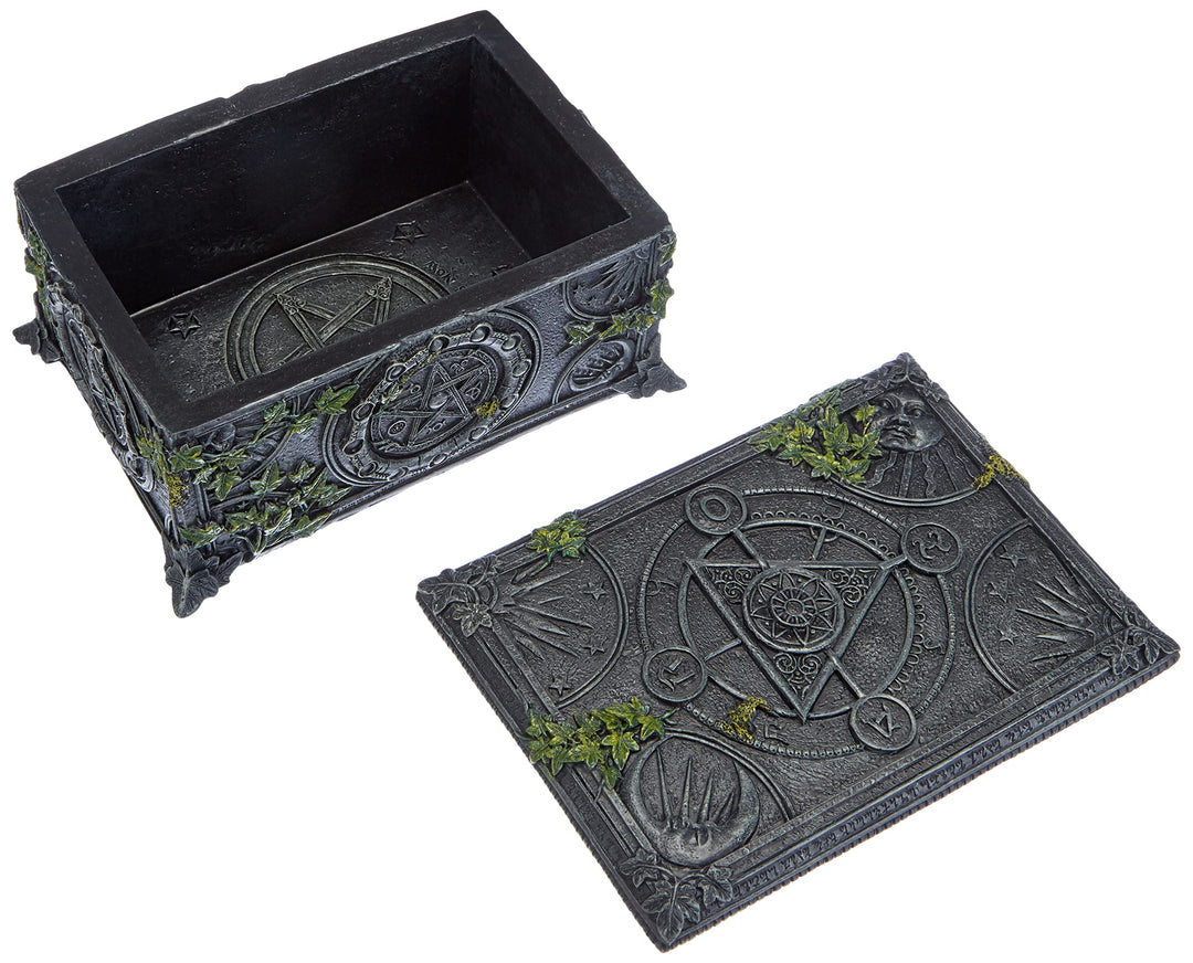 Ivy Covered Wiccan Pentagram Tarot Trinket Box 17.5cm