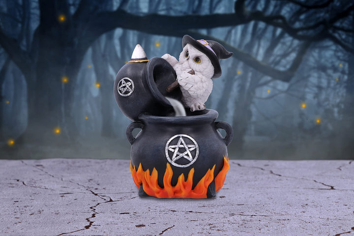 Snowy Brew Owl Backflow Incense Burner 17cm
