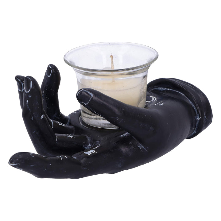 Palmists Prediction Black Chiromancy Hand Candle Holder 18.3cm