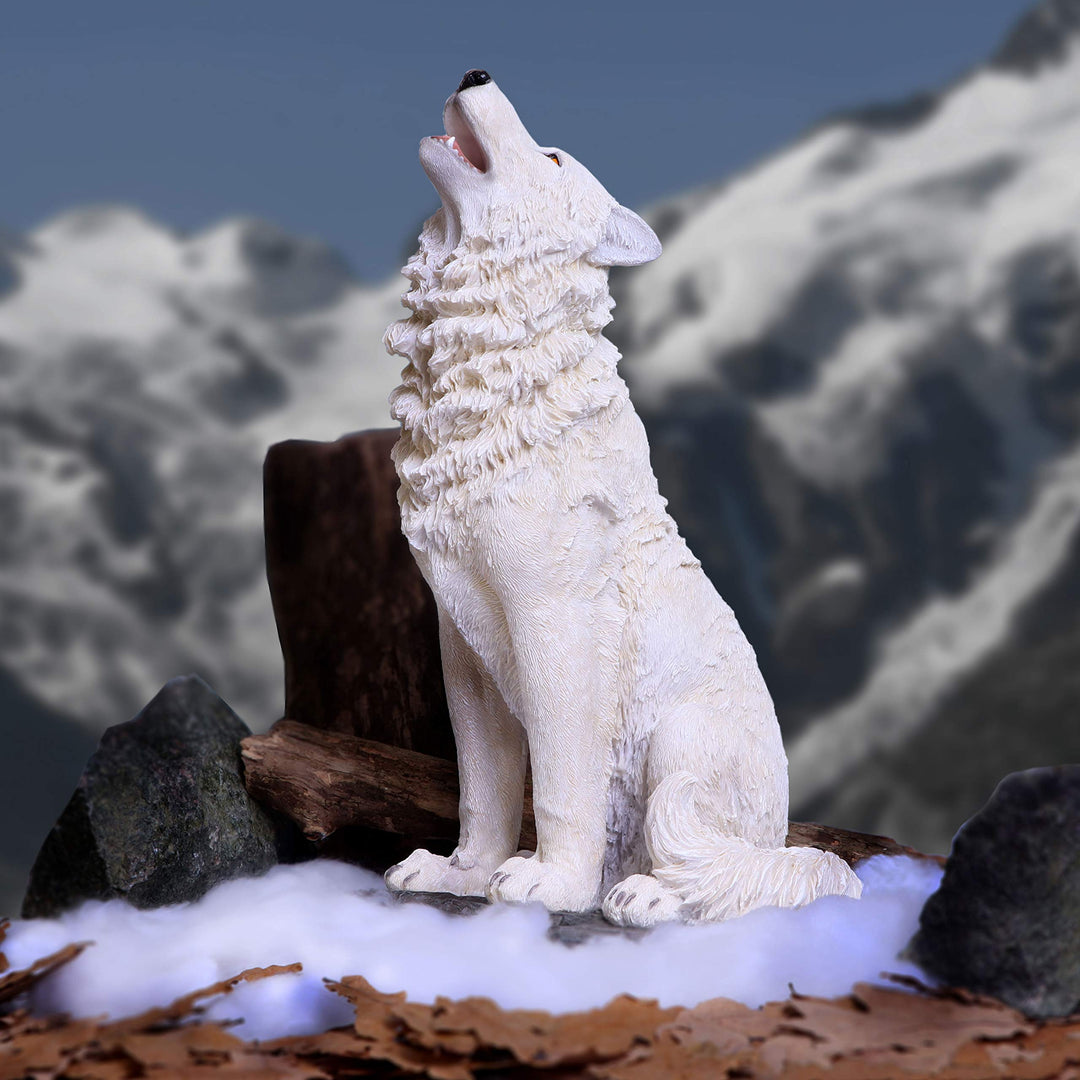 Storms Cry Howling White Wolf Figure Large 41.5cm