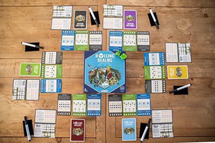 Rolling Realms A Light Strategic Roll-and-Write Board Game for Families and Adults