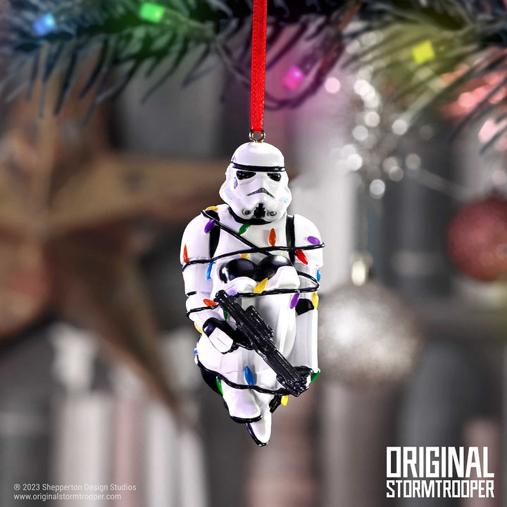 Stormtrooper In Fairy Lights Decorative Hanging Ornament 9cm