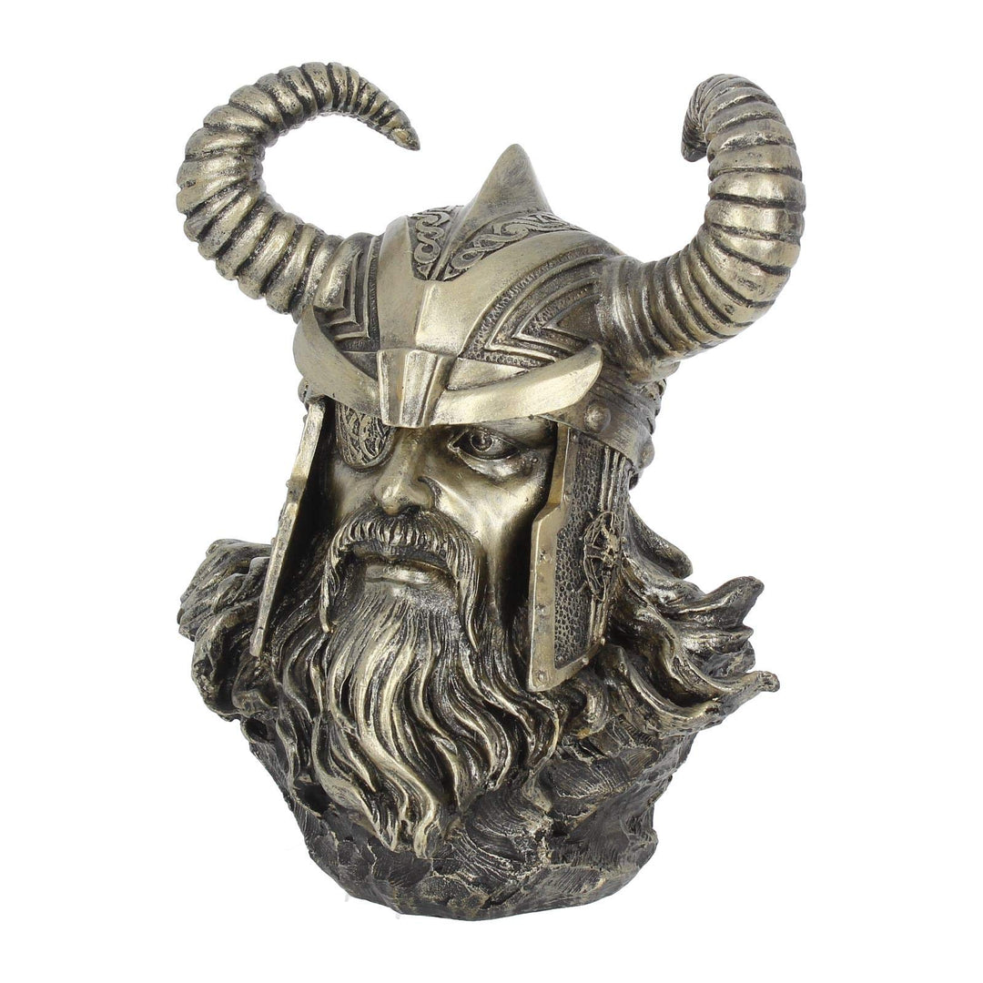 Bronze Odin Norse Viking God Bust 21.5cm