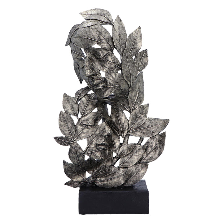 Natural Emotion Embrace Silver Statue 38cm