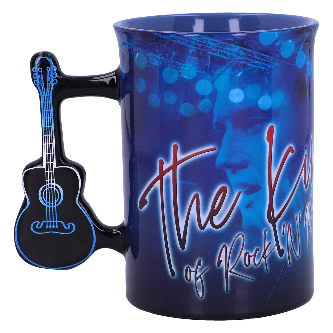 Elvis The King of Rock and Roll Blue Mug 16oz