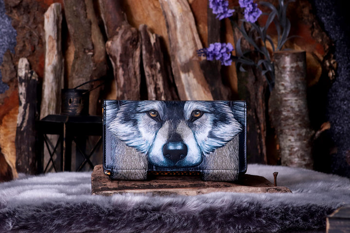 Guardian Wolf Embossed Purse 18.5cm