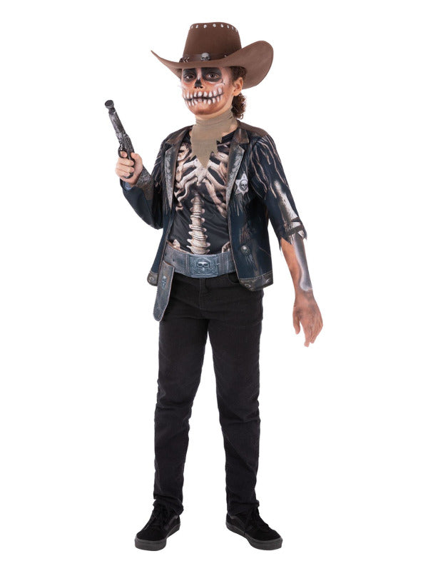 Skeleton Cowboy Costume Top Neckerchief and Holster Belt