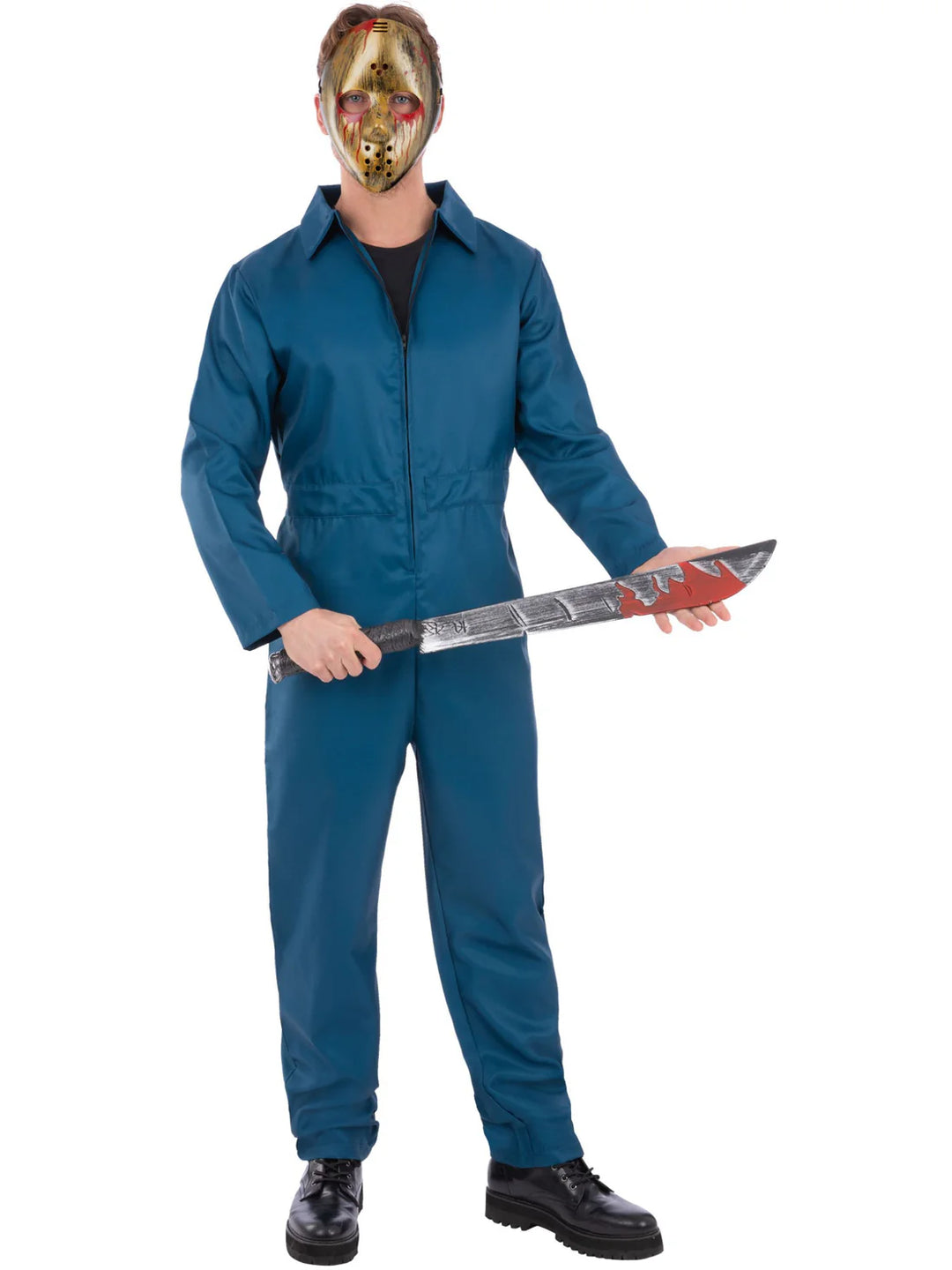 Navy Boiler Suit Costume All in One Blue Jumpsuit Mike Myers Halloween