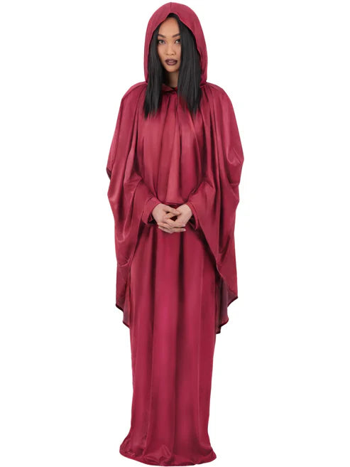 Occult Costume Hooded Robe Red Unisex Costume for Halloween