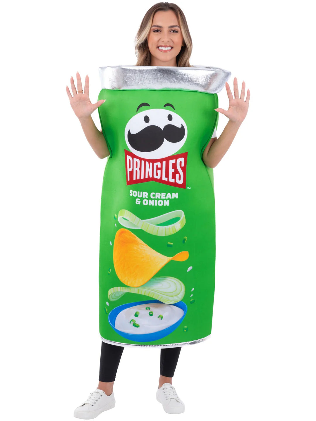 Pringles Sour Cream and Onion Can Costume Green Tabard