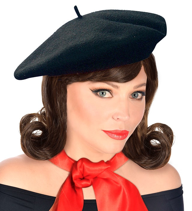 Black Beret 100% Wool