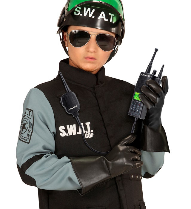Black Character Gloves Leatherlook - Child Size