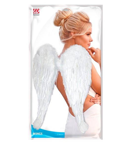Bendable Maxi White Feather Wings 66X62 Cm