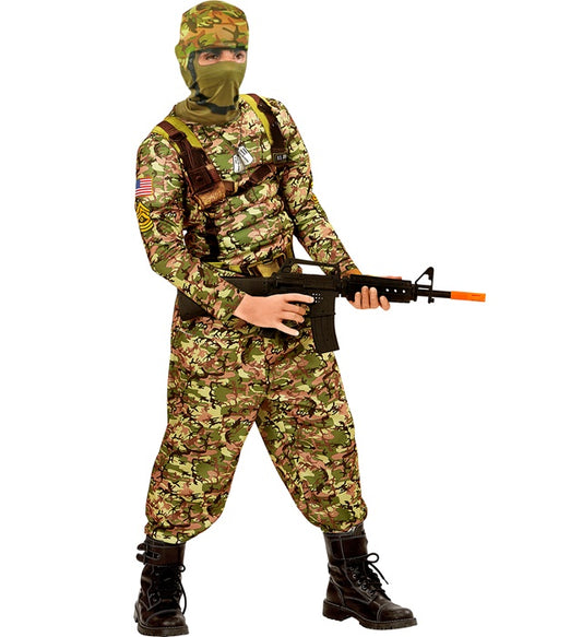 Combat Soldier Muscle Shirt, Pants, Hooded Mask