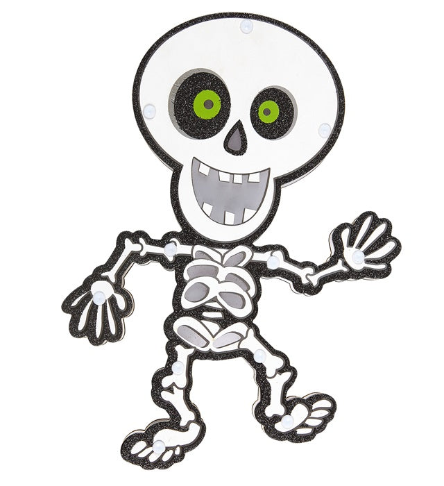 Skeleton Wall Decoration With 6 Bliinking Multicolor Led Lights 29X21 Cm
