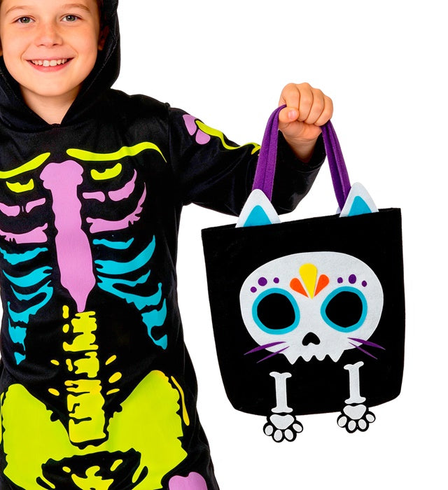 Bag Trick or Treat Cat Skeleton for Kids Image 5