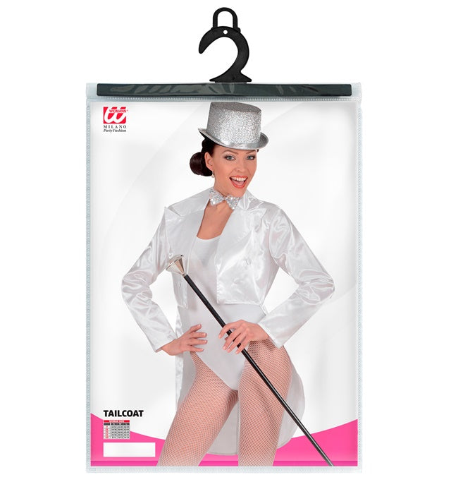 Women'S White Satin Tailcoat