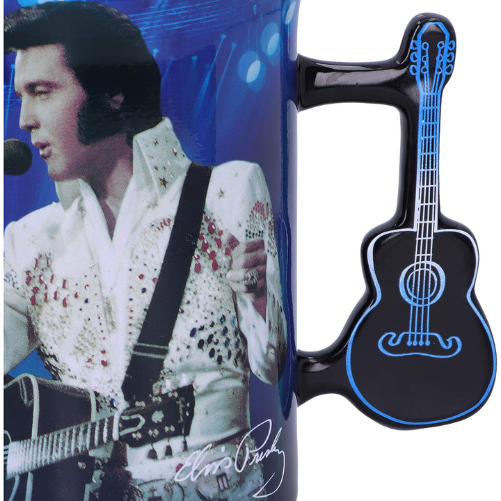 Elvis The King of Rock and Roll Blue Mug 16oz