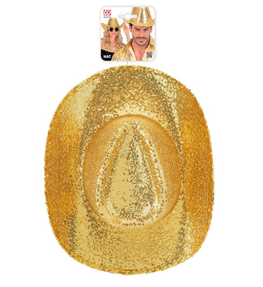 Hat Cowboy Sequin Gold