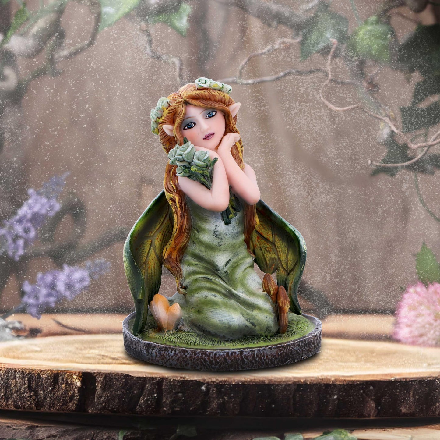 Clover Green Crystal Fairy Figurine 9cm 5