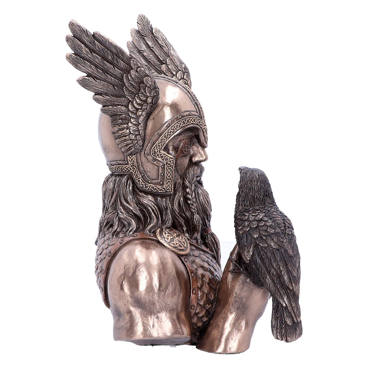 Bronze Odins Messengers Norse God Bust 23cm