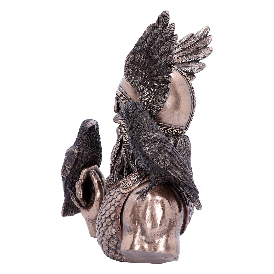 Bronze Odins Messengers Norse God Bust 23cm