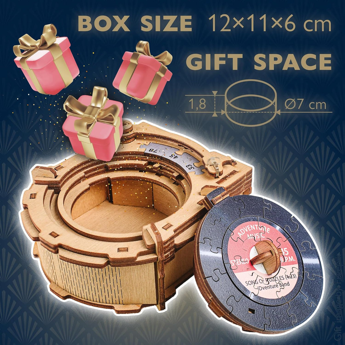 Record Player Puzzle Gift Box Game