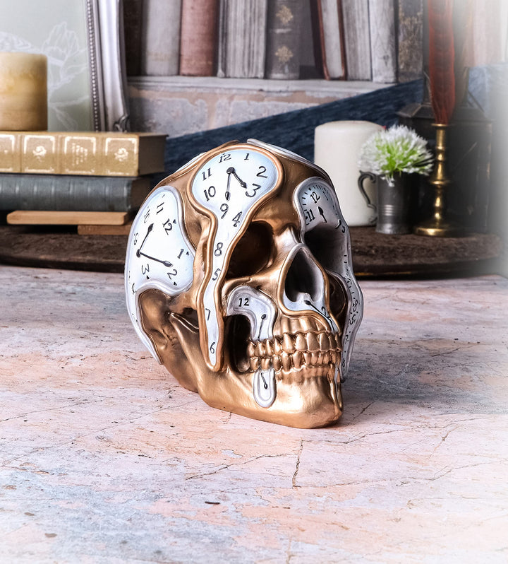 Time Goes By Clock Skull 17.5cm