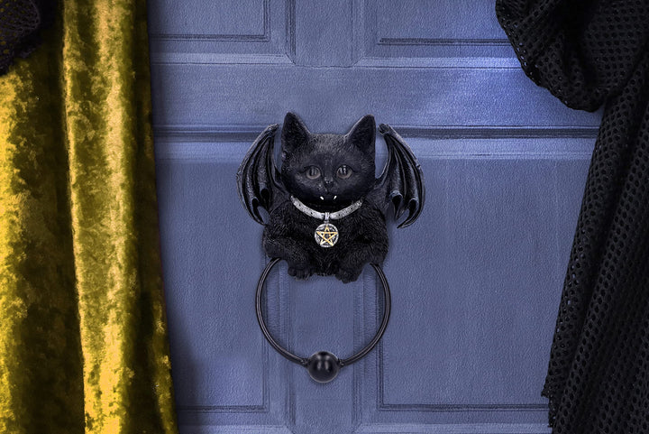 Vampuss Black Bat Cat Door Knocker 20cm