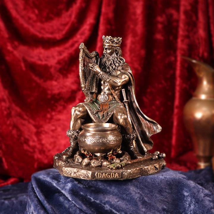 Bronze Dagda King of Tuatha De Danann Celtic Deity Figurine 18.5cm
