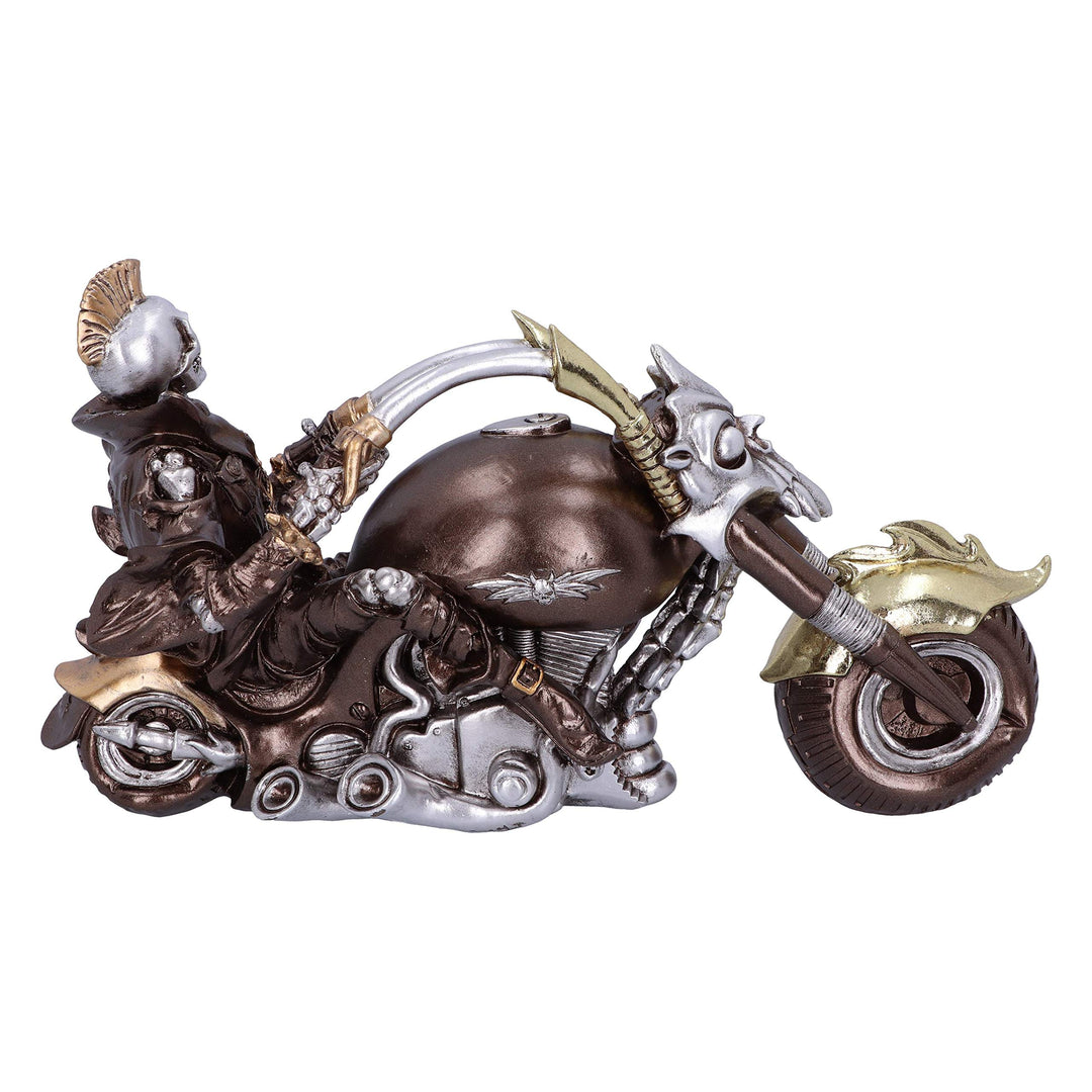 Wheels of Steel 29cm Steampunk Motorcycle Skeleton Figurine