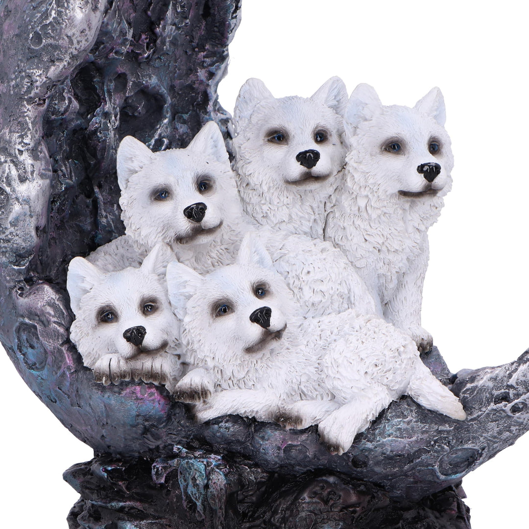 Moon Litter White Wolves Ornament 19.5cm