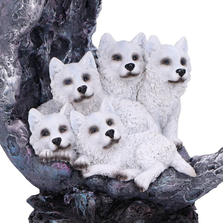 Moon Litter White Wolves Ornament 19.5cm