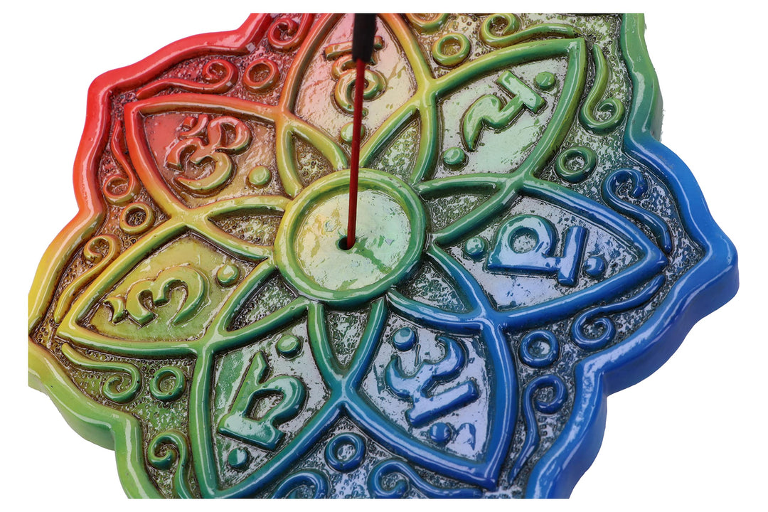 Rainbow Meditation Incense Burner Set of 4 12cm