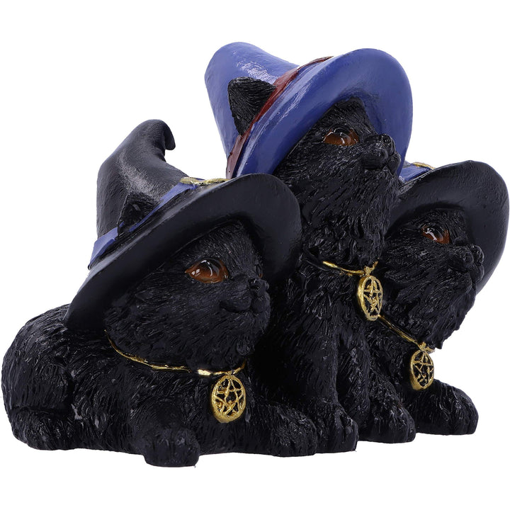 Familiar Felines Black Cats in Witches Hats Figurine 9.8cm