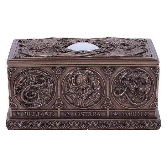 Anne Stokes Dragons of the Sabbats Tarot Box Bronze 14.5cm 2