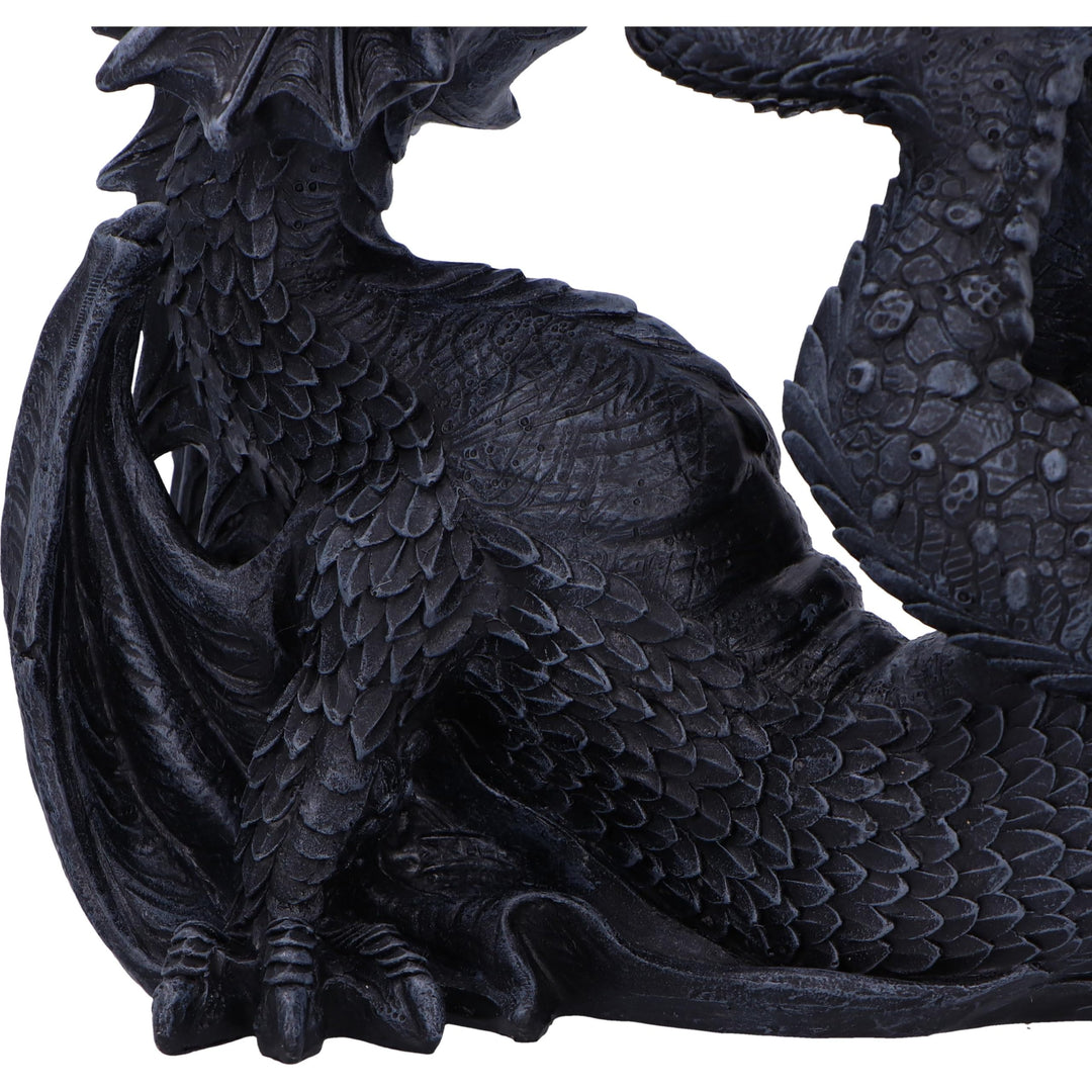 Black Drakaina and Dragonling Figurine 22cm