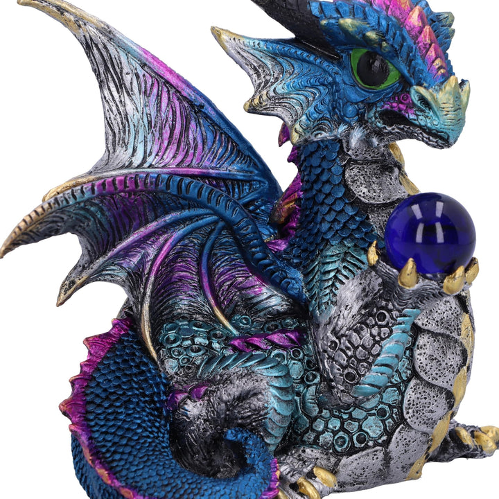 Orb Hoard Dragon Figurine Blue 15.5cm